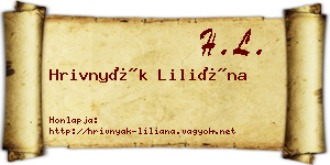 Hrivnyák Liliána névjegykártya